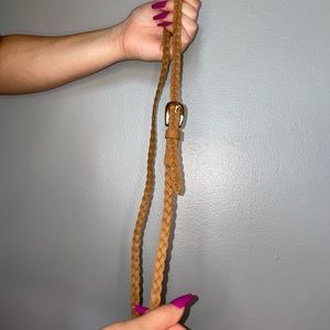 Brown braided belt